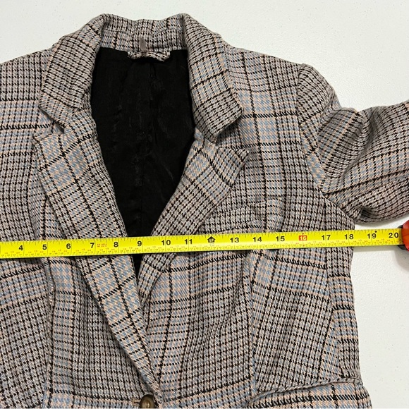 Free People Chess Plaid Linen Blazer - Picture 12 of 12